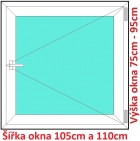 Plastov okna O SOFT rka 105 a 110cm x vka 75-95cm